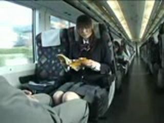 Getting schooled in public train ride turns nippon schoolgirl into a perv