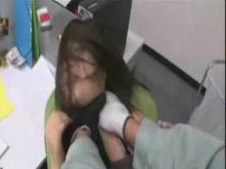 Sneaky Thief Scores a Hot Nippon Girl in Tokyo for a XXX Porn Show in an Empty Office