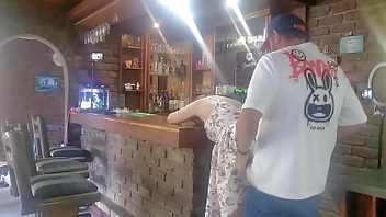 This barlady is a real cheating cum slut fucked her on the bar