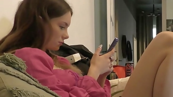 Skinny Petite Girlfriend comes for a Porn Casting No Panties and Braless like this to show her Pussy and spread her Legs