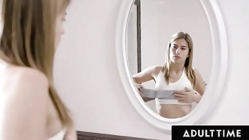 ADULT TIME - Voyeur Lesbian Teen Watches Aidra Fox And Kristen Scott Lick Each Others Pussies