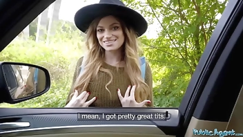 Public Agent Big tits hitchhiker Nicole Rae big dick public pov blowjob