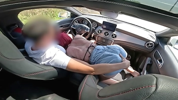 I pick up an unknown girl from a party and she gives me a blowjob until I finish cumming when I take out my penis in the car