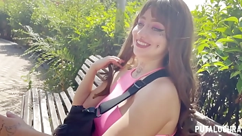PutaLocura - Busty Romanian Deedee swallows Torbe's cum after being caught in a park.