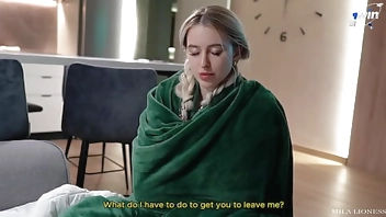 Sharing The Bed With StepSister on Vacation. She Got Scared and Got Cum on Her Panties...