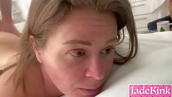 Kinky wife dirty talking while getting dick in her pussy