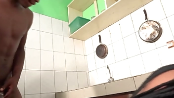Surprise in the kitchen with my pretty neighbors, we fuck like we had a date on African porn movies