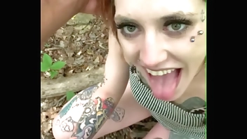 We got caught in the forest as she begged for n word dick