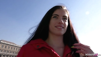 GERMAN SCOUT - Skinny Tall Teen Lana Lenani with long legs and Hair at Casting Fuck