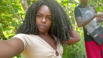 My friend and I took the hot black girl to a waterfall and gave her dick