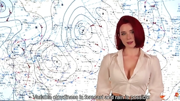 Weather Forecast Presenter Fucks on Live News and Receives Two Cumshots POV