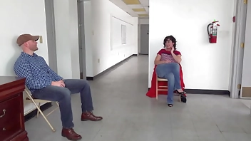 Milf gags on jizz - doctor's waiting room