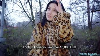 Public Agent French babe Crystal Cherry outdoor blowjob and big dick pov