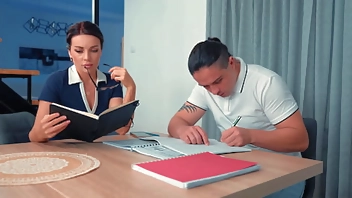 Hot teacher caught a student jerking off to her photos