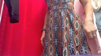 Dressing room. Hidden camera. Girl with big tits and big nipples