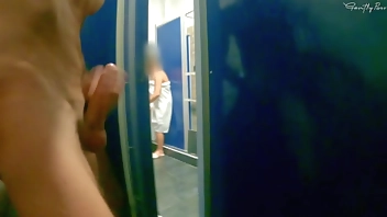 HOSTEL MIXED ROOM: shower flashing masturbation