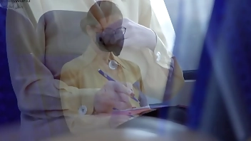 business - slave wife - braless and downblouse in public