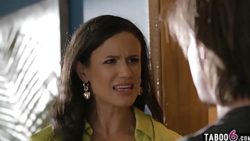 Stepmom MILF Penny Barber guides stepson how to have sex with his GF