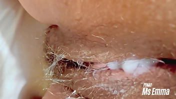 Ms Emma's Hairy Pussy is too TIGHT! I couldn't stop from putting all my SPERM inside her making her pregnant