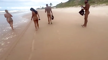 I went with my pussy friend to a nudist beach for the pirocudos