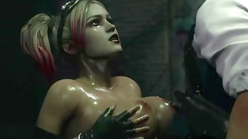 3d cartoon porno for woman - sexy Harley gets a lot of cum from her lover