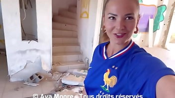 GIANT BUKKAKE - French Slut Sucks Strangers for Euro 2024 of Football