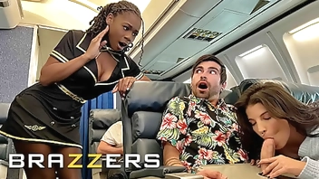 Lucky Gets Fucked With Flight Attendant Hazel Grace In Private When LaSirena69 Comes & Joins For A Hot 3some - BRAZZERS