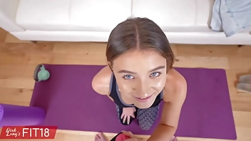 Gorgeous 18 Year Old Ukrainian Refugee Sissy Moore Models In Yoga Pants and Fucked By Agent - 60FPS