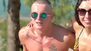 Bi threesome - a married couple agreed to a juicy fuck with a dicky stranger - 3.90