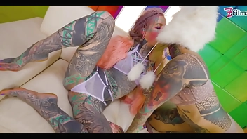 HARDCORE 4some - alternative girls get ANAL fucked, DP ad covered in cum by 2 guys!