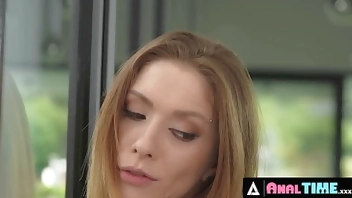 ANALTIME.XXX - Dirty Brunette Invites Her Secret Lover Over While Being Fucked By Her Mature Husband