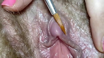 New Hairy pussy big clit compilation closeup amateur