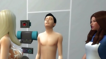 step Brother a. his with the man cook and the service woman on foursome in the bathroom Part. 2