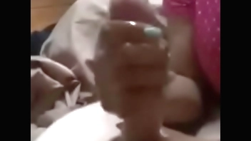 step mother makes a handjob to her before going to s.