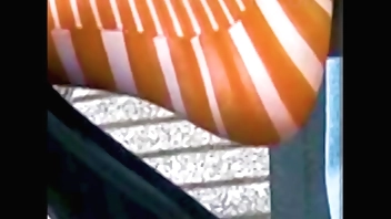 Girl plays with her black ballet flats, stinky sweaty colored nylons - Shoeplay, Dipping , Dangling