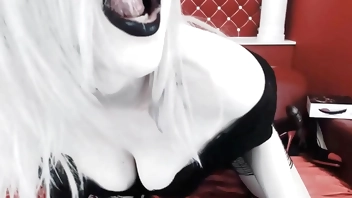 Goth Blonde Masturbates