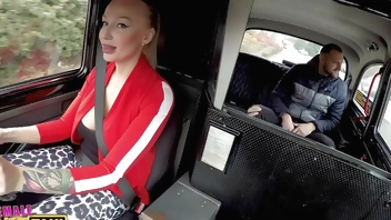 Female Fake Taxi Kayla Green creampied with her big boobs out