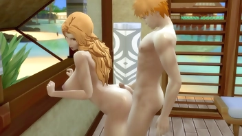 Bleach en la Playa Ichigo se Folla Fuertemente a la Hermosa Rangiku Buenísima Anime Hentai - Tits Job