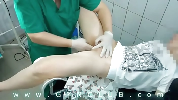 Gyno orgasm on gyno chair