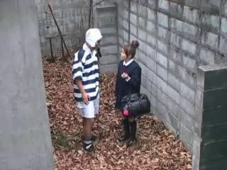 Japanese Teen Banging Her Nippon Pal in a Tokyo College Backyard