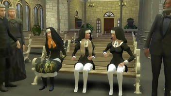 Sacerdotes se aprovechan y Se Follan a las Nuevas Inocentes En El Templo 3D Porn Hentai