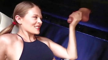 Large Cumshot at Milking Table