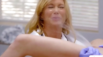 Unaware doctor gets squirted in her face