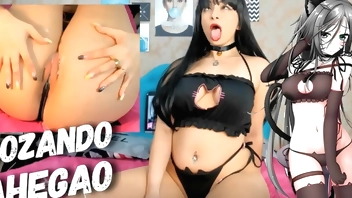 Gostosa Cosplay Gozando Fazendo AHEGAO -  Sexy  Creamy PUSSY Orgasm HITACHI