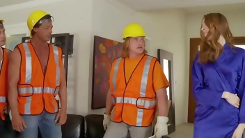 WhiteGhetto Horny Housewife Gangbanged by Construction Workers