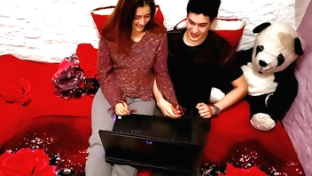 We watched a romantic movie on netflix and we fell in love having sex in your bed