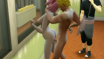 Naruto Se Folla a Sakura Anal en Frente de su Marido Cornudo Sasuke quiere matar a Naruto