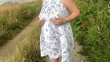 Wife naked and playing outdoors and playing