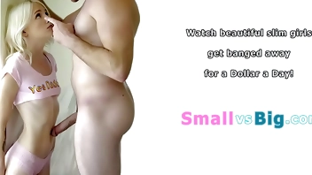 Petite slut babe fucked by two stepbros