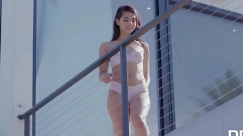 Shower head masturbation and doggy style fucking for Latina Gina Valentina